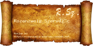 Rozenzweig Szervác névjegykártya